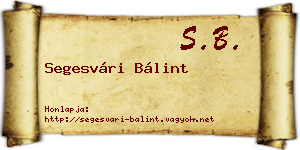 Segesvári Bálint névjegykártya