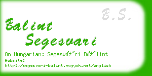 balint segesvari business card